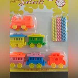 Vintage Fun Tops birthday cake toppers trains and boats New Old Stock